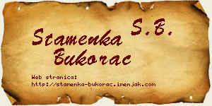 Stamenka Bukorac vizit kartica